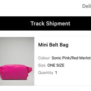 Mini Lululemon belt-bag sonic pink/red Merlot